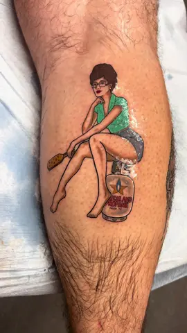 Ho yeah! It’s Paddlin’ Peggy Hill!  . . . #peggyhill #pinup #tattoo 