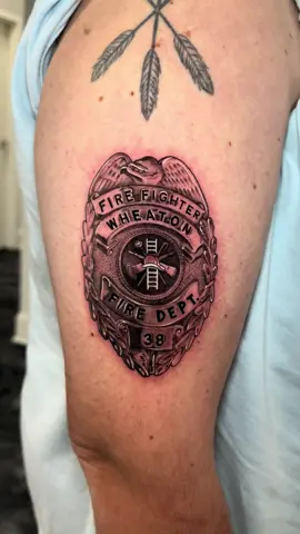 Fire fighter badge from Wheaton Illinois  #firefighter #firefightertiktok #fyp #tattoo