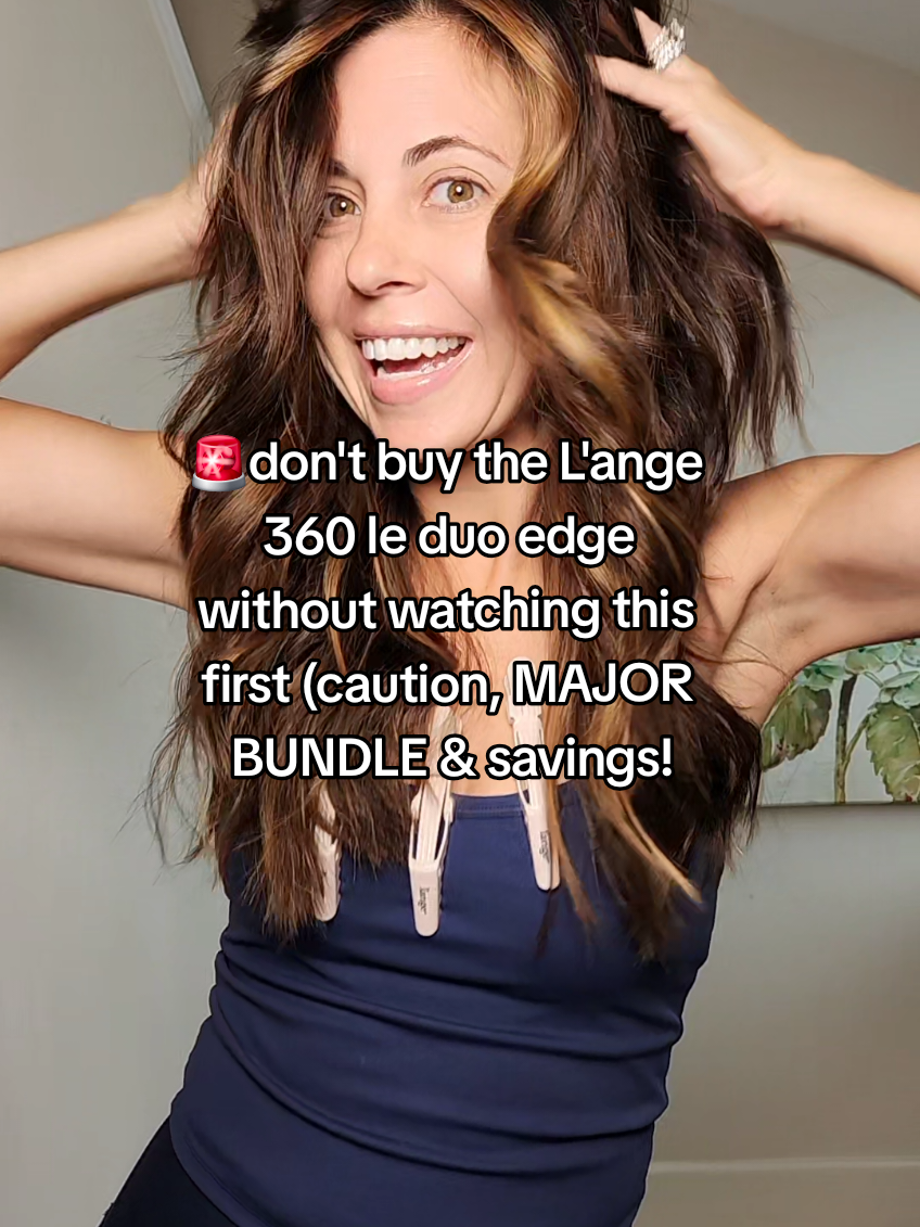 NEW! BUNDLE drop from @langehair reduced my frizz  and gave me beachy waves... but it also is a HAIR STRAIGHTENER?! but wait... this bundle includes a humidity tamer, a texture spray and alligator clips?! THIS is way cheaper than just buying the le duo edge alone #langehair #beachywaves #beautybundle #giftideaforher #frizzyhairtips 