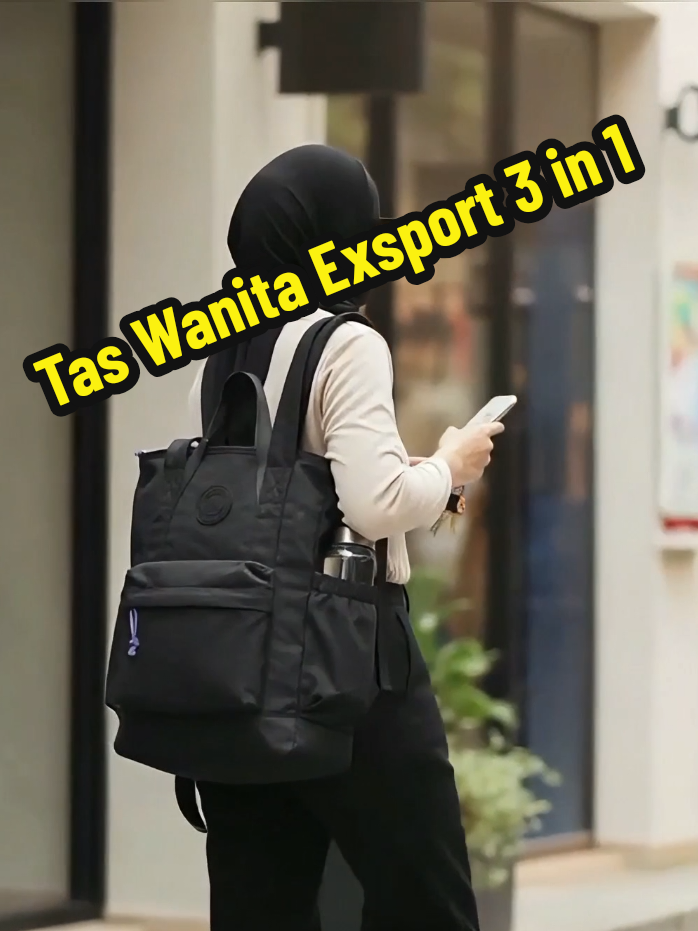 Tas wanita Exsport 3 in 1, bisa dipakai tote jinjing dan backpack. Exsport Casual Daily totepack emang lengkap!  #exsport #taswanita #tasdaily #taskerja #tascewe 