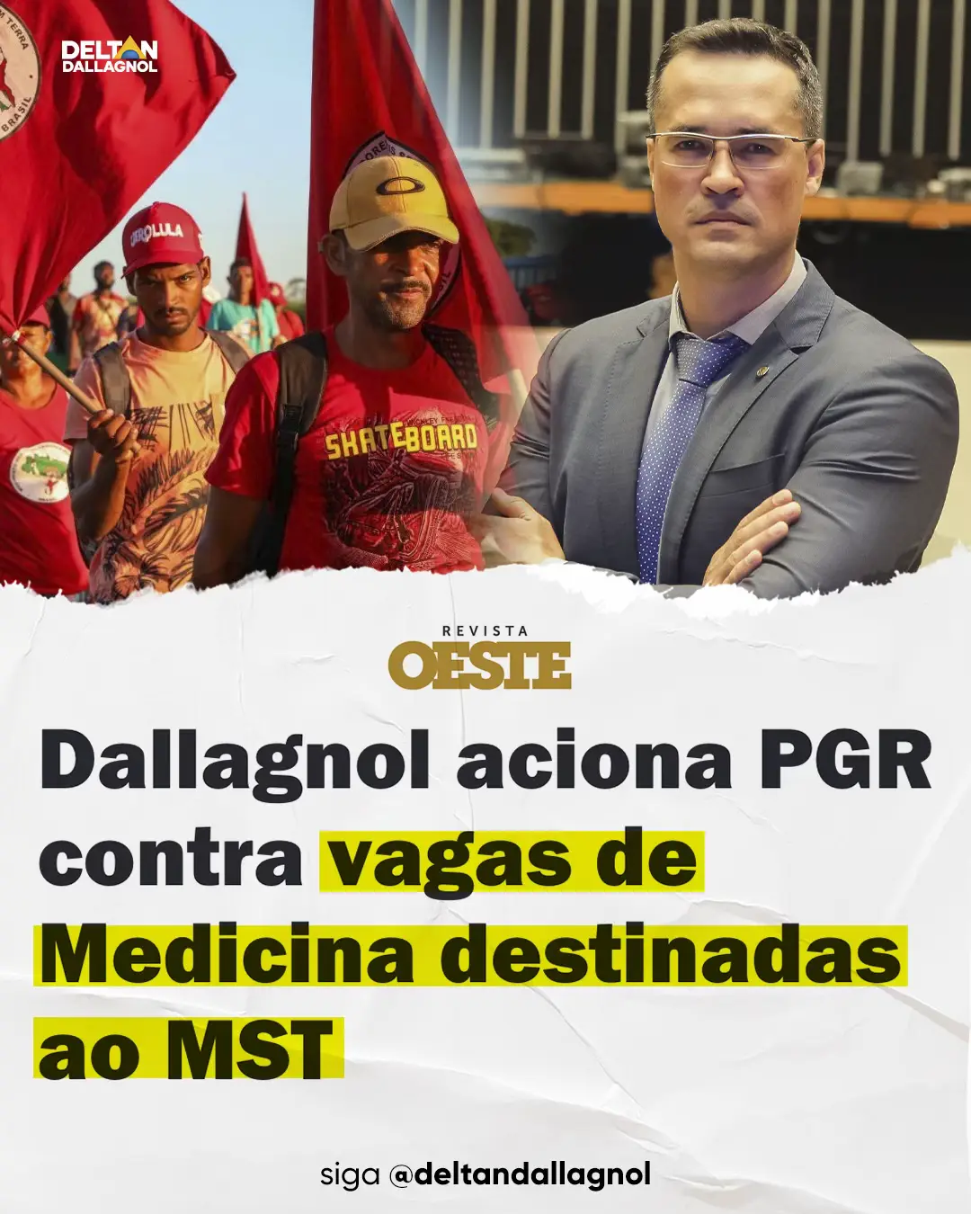 🚨 Cotas para o MST, AQUI NÃO!  💪 Acionamos a PGR contra o processo seletivo da UFPE em Caruaru, que destinou 80 vagas do curso de Medicina apenas para beneficiários do Programa Nacional de Educação na Reforma Agrária (Pronera), como assentados do MST, quilombolas e educadores do programa. 📌 Esse “atalho” ignora o Enem e o Sisu, criando um processo paralelo que viola a Constituição, ferindo princípios como a igualdade e a impessoalidade. 🤨 É inaceitável que sejam criadas vagas para grupos aliados ideologicamente ao governo federal, enquanto milhares de jovens brasileiros estudam por anos para o Enem e disputam vagas com esforço e mérito. 💬 O que você achou da nossa ação contra esse absurdo?