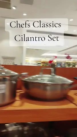 Chefs Classics Cilantro Set  Includes: 24 cm Frypan,24 cm Casserole,18 cm Saucepan,28cm Wok Pan,Check mo na sa yellow basket ko mas mura dito mga mi! #kitchen #chefsclassics #cookware #stainlesssteel  #fyp 