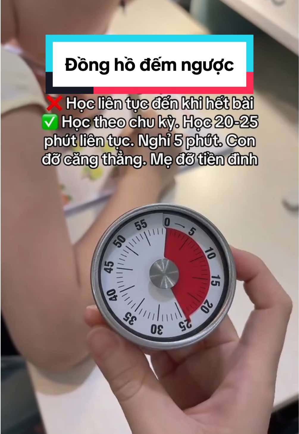 Vừa là đồng hồ học tập cho con theo phương pháp pomodoro, vừa là đồng hồ làm việc cho mẹ, vừa là đồng hồ canh giờ nấu nướng rất tiện các mom ạ #donghodemnguoc 