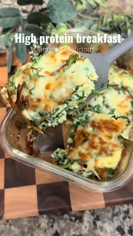 • Spinach & Cottage Cheese Egg Bake A protein-packed dish that's as easy as whisk, pour, and bake! Perfect for breakfast, lunch, or even a light dinner. All in one bowl: Mix fresh spinach, eggs, cottage cheese, spices - top with mozzarella, and bake! 20 minutes in the oven and it's golden, fluffy, and full of flavor. Serve warm or cold  meal prep approved #SpinachEggBake #HighProteinMeal #EasyBake #CottageCheeseRecipe #MealPrepldeas   