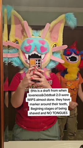 we COULDN'T WAIT to test them out, so now I have this funny draft! yippie! happy memories! #lovenessoddball #furry  #screechspecies  #fursuitmaker #fursuit 