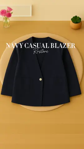 Looksnya casual another best top blazer korean, warna navy cantik bgt 🫶🏻 #fashion #outfitinspo #style #OOTD #fashiontutorial 