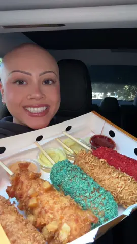 eating korean corndogs in the car 😍