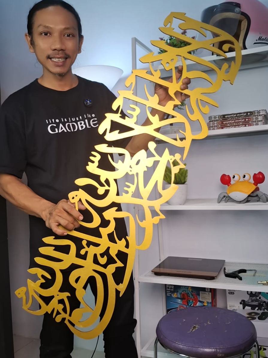 Hiasan Dinding kaligrafi dinding kalimat tauhid bikin tampilan rumah jadi lebih mewah jadi lebih adem #hiasan #hiasandinding #kaligrafidinding #kaligrafitauhid 