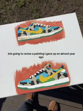 my daughter got into some paint and decided to add her little 1 2 to the top shoe so sadly I need to paint over it 😂 #fyp 