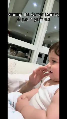 Teaching my son the Qur’an at 1 year old. #quran #islam #palestine #parenting 