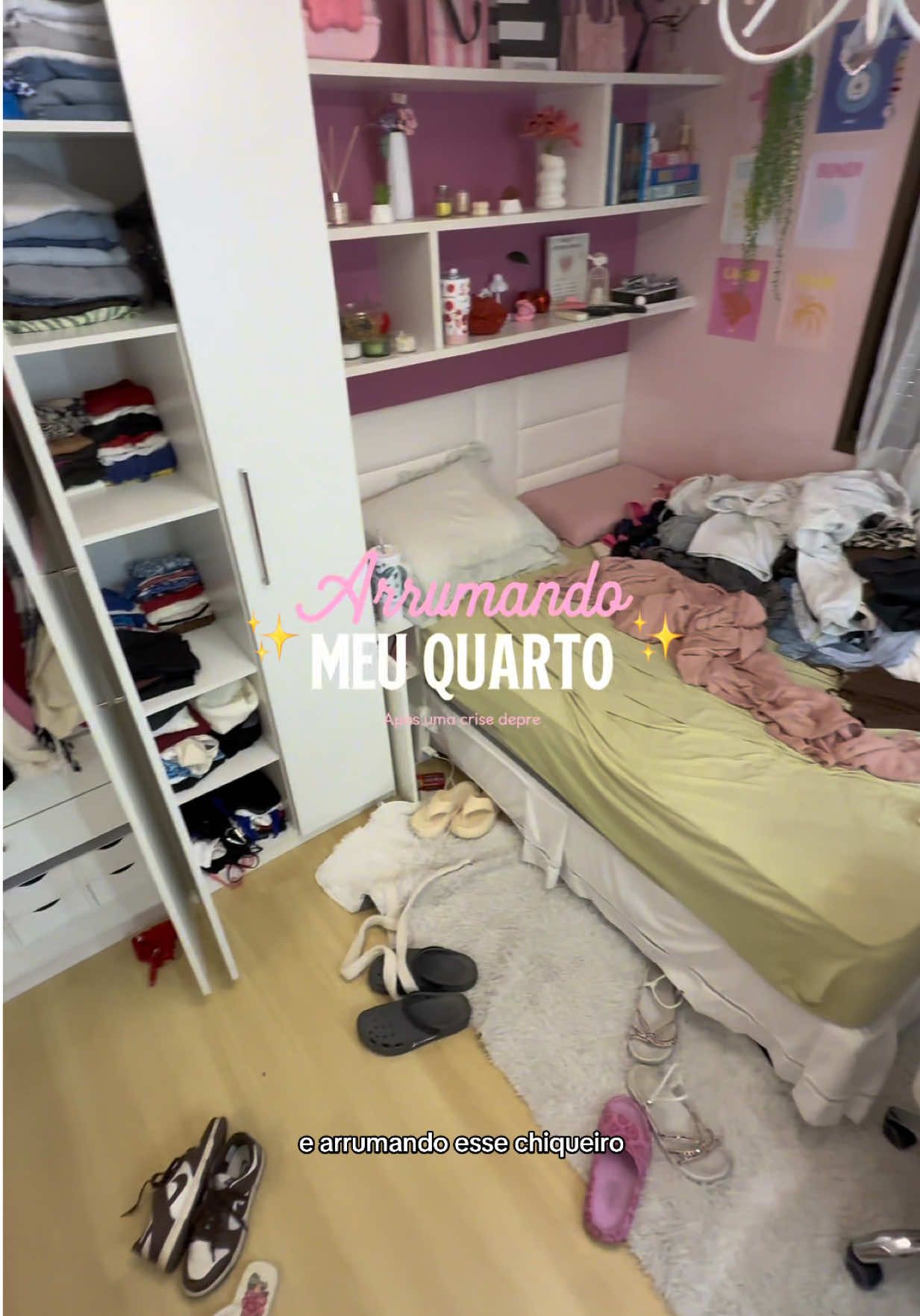 Arrumando a bagunça do meu quarto do lixo ao luxo amigas 🧹🧺🧼🧸✨  #arrumação #CleanTok #faxina #bagunça #quartodemenina 