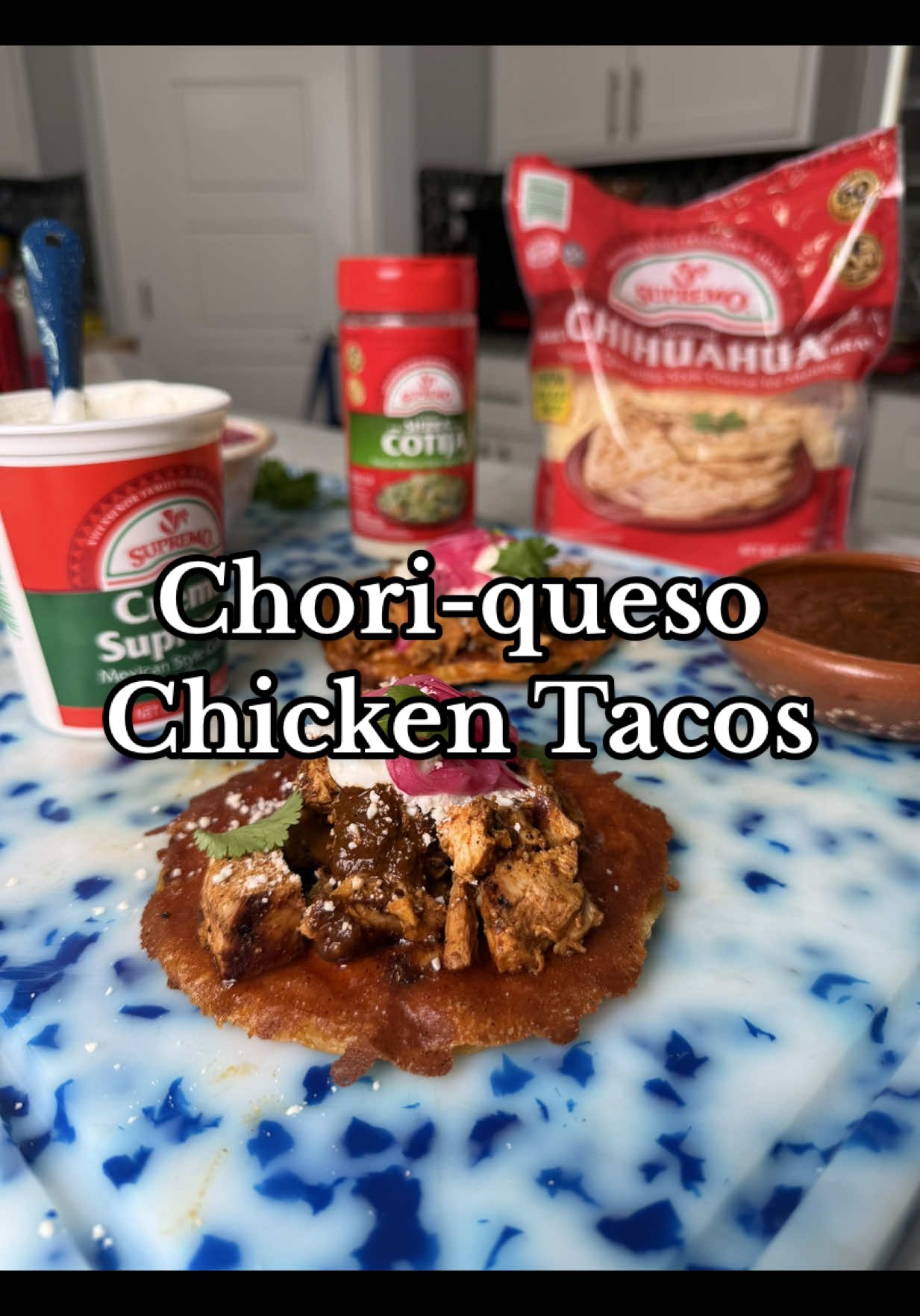 Celebrating Hispanic Heritage Month with these Chori-queso Chicken Tacos. These tacos are delicious, they’re spicy, cheesy, and bursting with flavor! And of course, featuring my favorite brand @V&V Supremo Foods, Inc. that I’ve been using since I was a kid. Here are the must haves from #VVSupremo: Sierra® Cotija Cheese, Chihuahua® Brand Cheese and Crema Supremo®. I hope you enjoy!