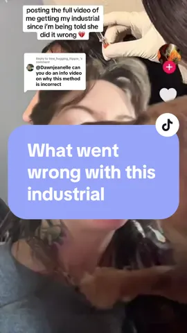 Replying to @tree_hugging_hippie_ #greenscreen #industrialpiercing #earpiercing #piercingfail #piercer 