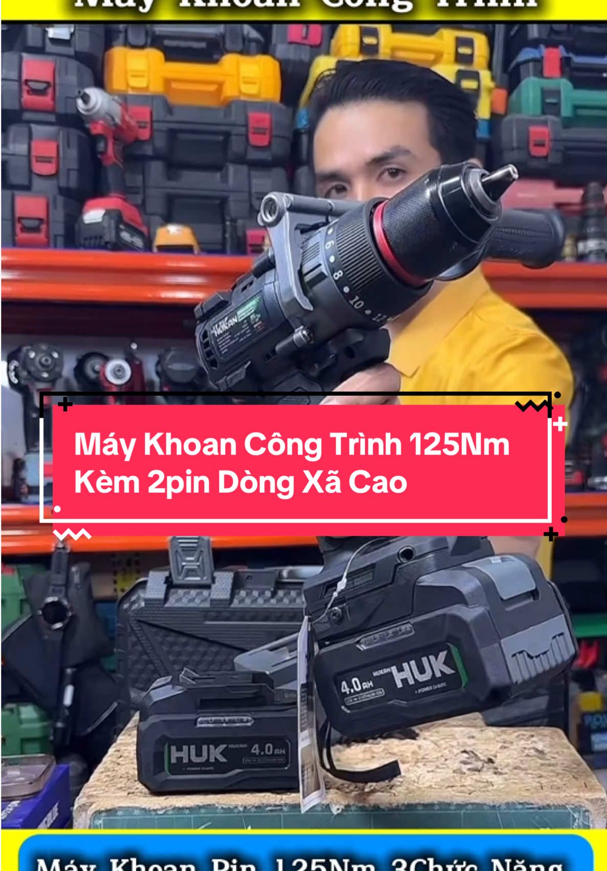 Máy Khoan Công Trình 125Nm chuyên rút lỏi động cơ không than có anti kichback kèm 2pin dòng xã cao #maykhoanpin #khoanrutloi #maykhoancongtrinh #quocdung #xuhuong 