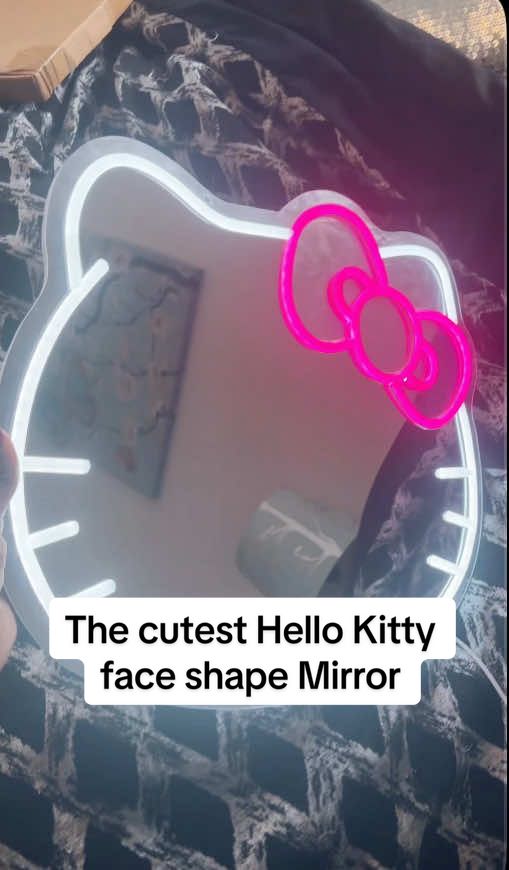 This is the cutest Hello Kitty Mirror. I still think im a big kid #hellokitty #vanitymirror #ledmirror #makeupmirror #mirrorwithlights