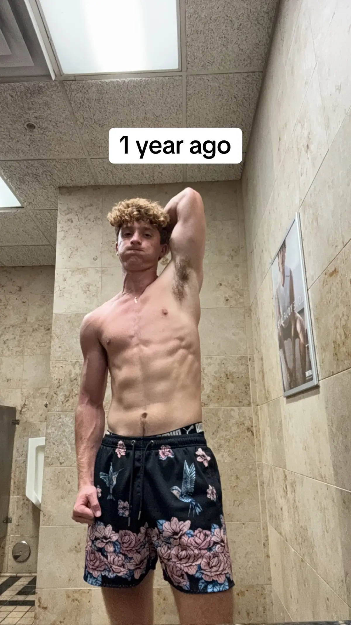 today vs one year ago #gym #gains #natty 