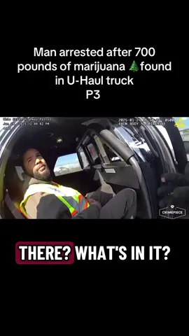 Man arrested after 700 pounds of marijuana 🌲found in U-Haul truck P3  Credit: The CrimePiece Comment Your Thoughts below ⬇️  Follow Me For More @interrogation.hub Ohio State Highway Patrol released video Monday showing the arrest of a man after a traffic stop uncovered hundreds of pounds of marijuana. OSP said the incident unfolded in January when troopers pulled over a U-Haul after they observed it going over the traffic lane. During a search of the U-Haul, troopers uncovered 700 pounds of marijuana, worth around $3.5 million. Troopers filed felony drug charges against a 33-year-old driver. News link: https://www.wlwt.com/article/man-arrested-after-700-pounds-of-marijuana-u-haul/63904207 #4u #bodycam #police #reels  #reels 