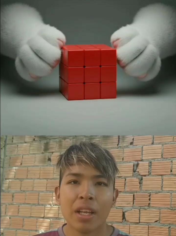 Cubo mágico vermelho,amarelo e azul  #cubos 