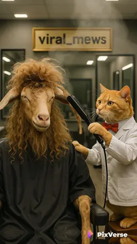 Ever seen a goat get a salon glow-up? 🐐✨ #pixverse #pixverseai 