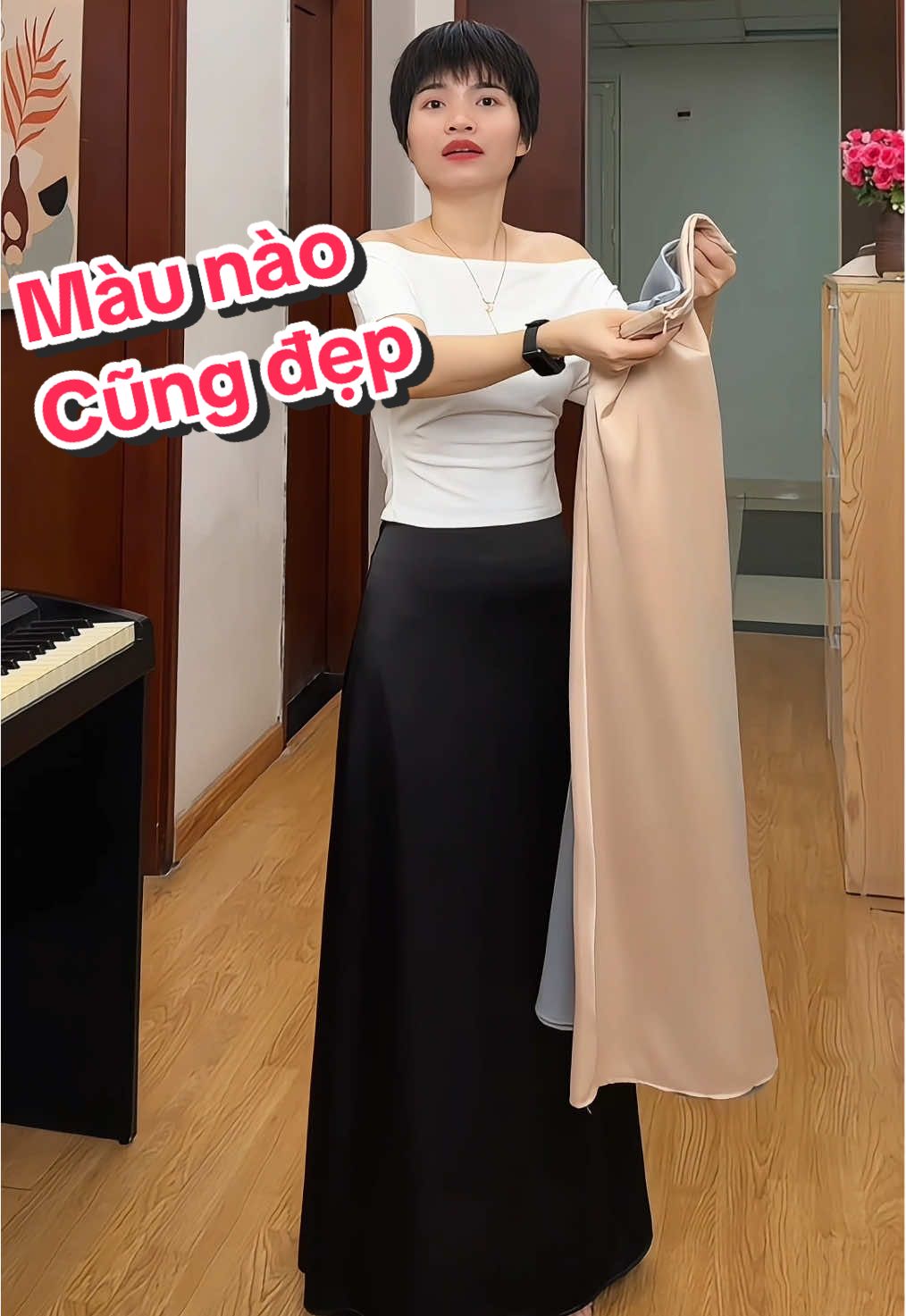 Trả lời @truong123@ chân váy lụa dáng dài , hai lớp hách dáng che khuyết điểm dễ mặc dễ phối đồ lắm ạ #phuongdunghuong #chanvayluadangdai #chanvayluadai #chanvaylua #chanvayluaduoica 