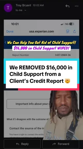 Removed $16,000 in child support from a clients credit report.  #ChildSupport #Debt #Collections #attorneygeneral #childsupportproblems 