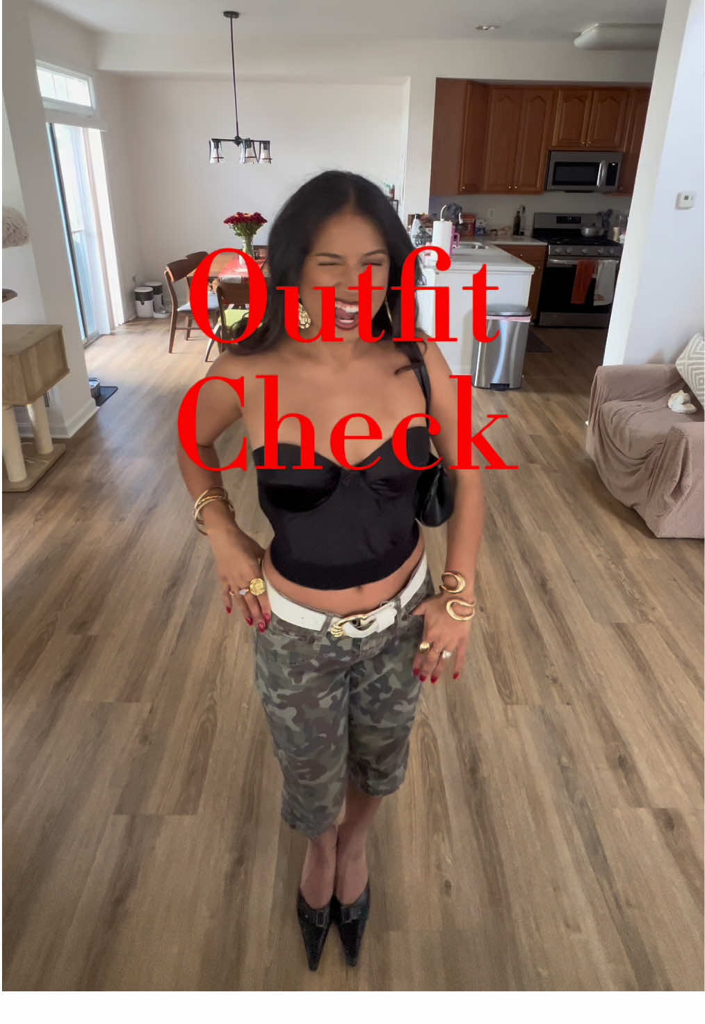 I really liked my fit🙂‍↕️💅🏽 #outfitcheck #outfitideas #camopants #fitcheck #OOTD 