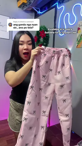 Replying to @khets soafer ganda lalo na sa personal, pink na pink mga mi. #pantsforkids #widelegpantsforkids #garterizedpants 