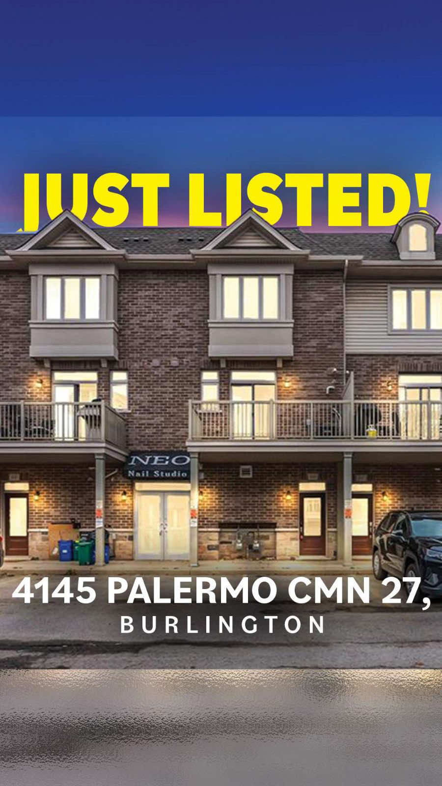 🚨 JUST LISTED in Burlington! 🚨 Welcome to 4145 Palermo Common #27 – a stunning townhome offering style, comfort & convenience in one of Burlington’s most sought-after locations. ✨ Features: 🛏 2 Bedrooms 🛁 3 Bathrooms 🚗 Private Parking & Modern Layout Perfect for first-time buyers, young families, or investors! Close to schools, shopping, transit & more. Don’t wait – this one won’t last long! 📞 Contact us at 647-219-4674 to book your private showing today.