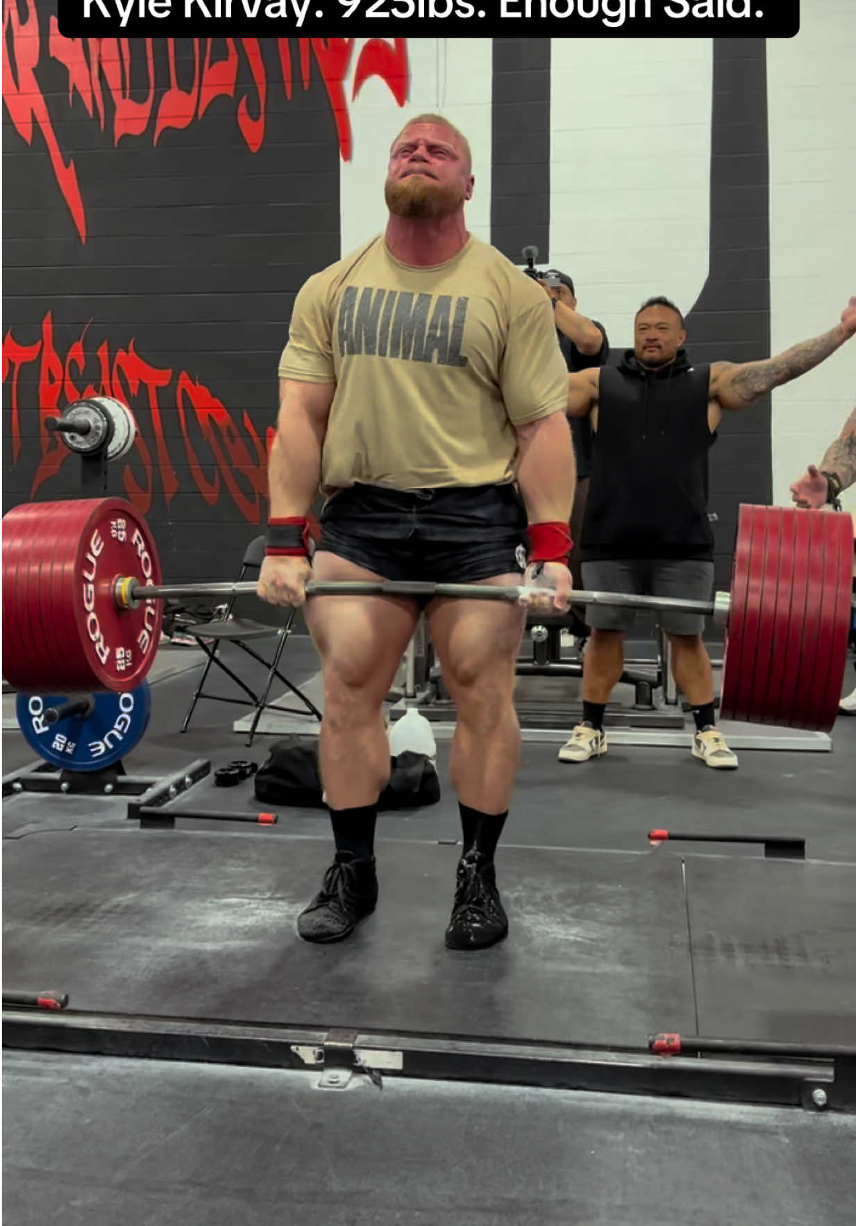 Less than 2 weeks out from his world record attempt, @Kyle Kirvay pulls a 925 lb PR and he’s just getting started 🔥 @PWRBLD #KyleKirvay #ANIMALPak #powerlifting #deadlifts #fyp 