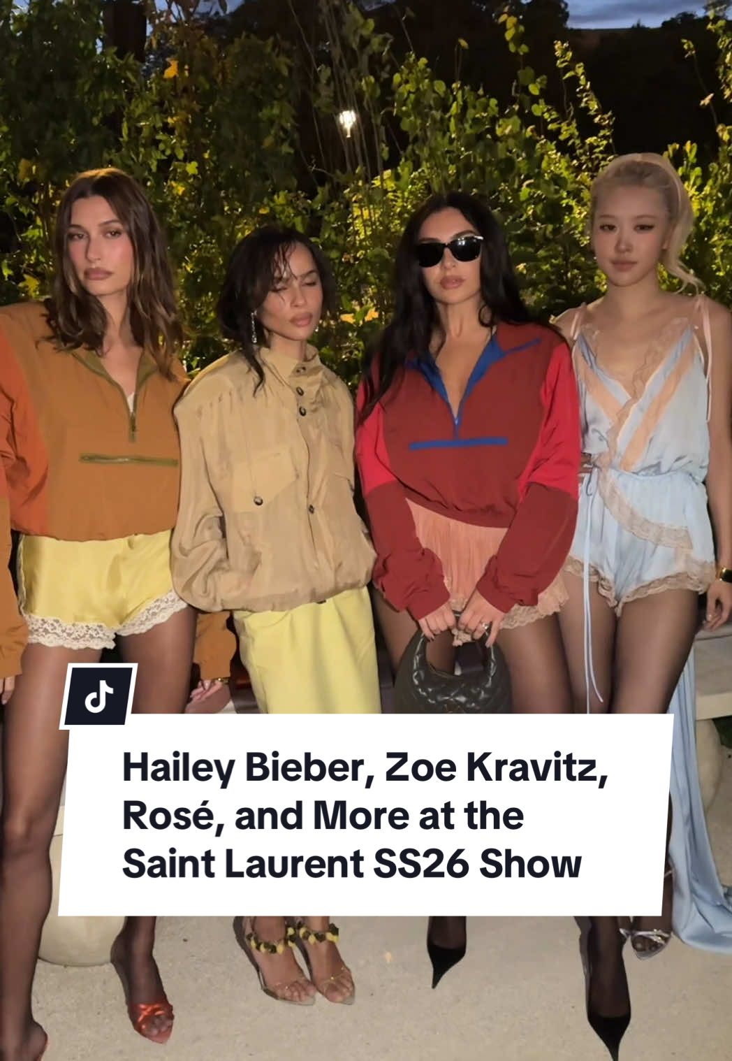 The girls have arrived at the @SAINT LAURENT show. #CharliXCX #HaileyBieber #Rose #ZoeKravitz #LilaMoss 