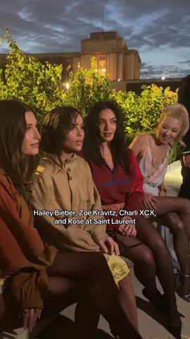 It-girls on the FROW at @SAINT LAURENT   #ysl #saintlaurent #charlixcx #rose #zoekravitz #haileybieber 