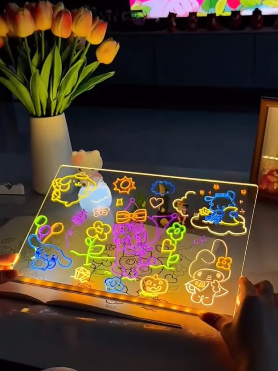 Luminária LED Escrever Abajur 3D 15x15 Quadro de Notas Tela para Escrever Decoração Quarto Sala Casa em Acrílico 🥰 #luminaria #led #abajur #decoraçao #acrilico 