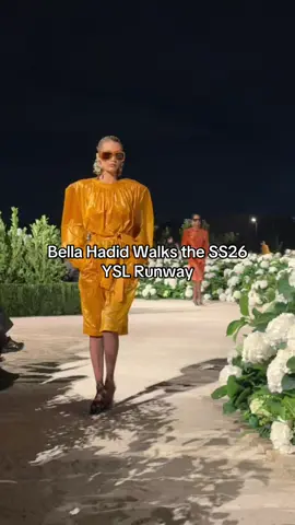 Bonjour, #bellahadid! Tonight, the supermodel made her first appearance of the spring 2026 season on the #ysl runway at #ParisFashionWeek. 