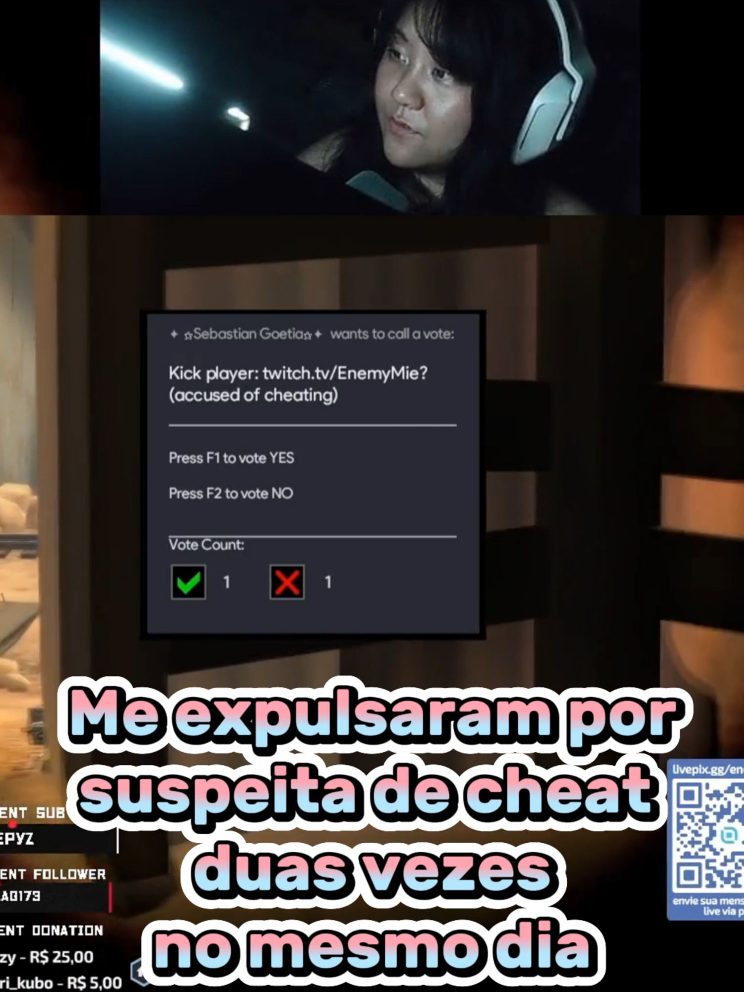 Me expulsaram em 2 partidas pq eu tava baluda.  Livestreams: https://www.twitch.tv/enemymie #tf2 #fyp #highlight #tf2sniper #twitch #GamerGirl