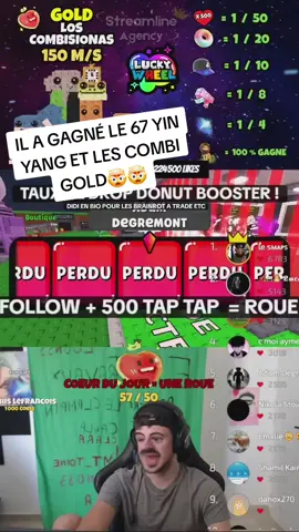 Il gagne un 67 YIN YANG et un los combi gold en live 🤯🤯 #pourtoi #roblox #brainrot #foryou #fyp 