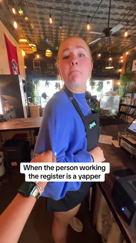 When the person working register is a yapper #barista 