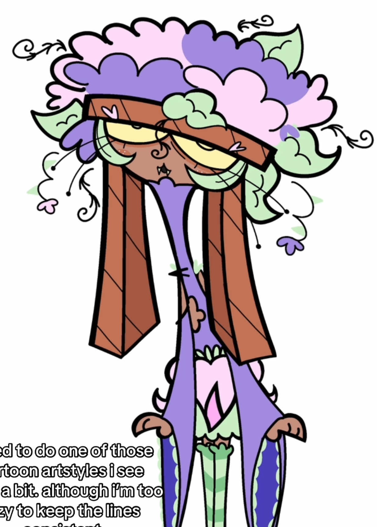 i need to draw a fullbody of her current design soon ,, her proportions are off in this one #dandysworld #dandysworldbassie #dandysworldart #bassiebloomington #bassiedandysworld