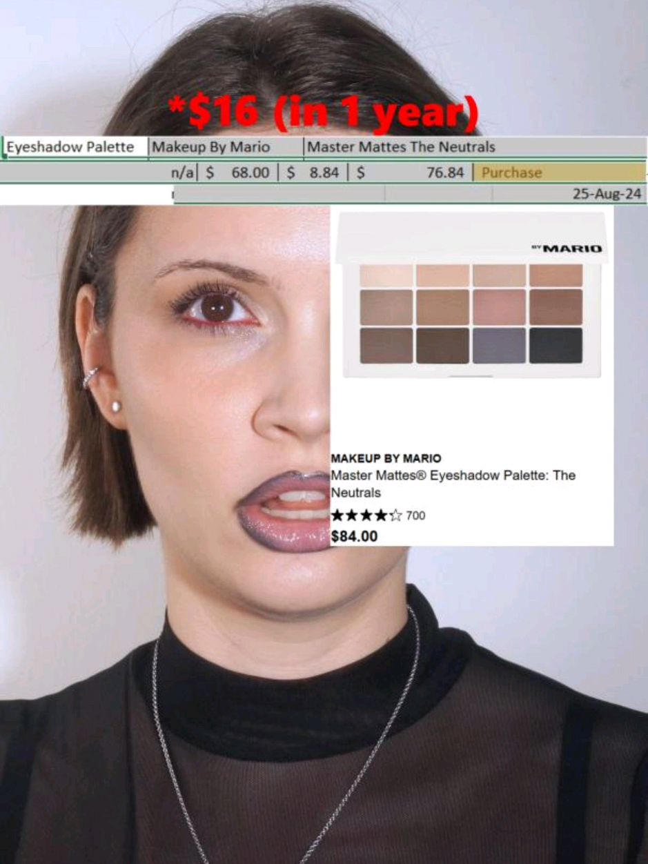 Adding my own data to the conversation of Makeup By Mario 👀 Price increases are normal.... but not THIS big of an increase. I have never purchased the holiday palettes, so my price knowledge is only for the standard Master Mattes: The Neutrals. Overall questionable to say the least... first clip from: @ShannonShawsBeauty 40+ Beauty #makeupbymario #sephoracanada #expensivemakeup #luxurymakeup #spreadsheet 