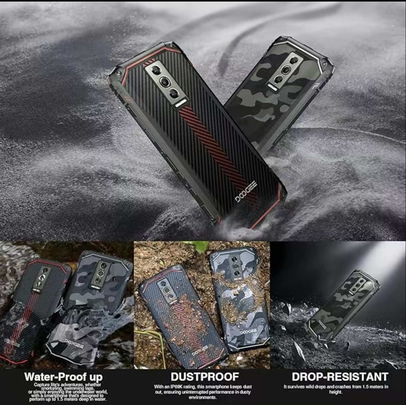 DOOGEE Blade 10 Rugged Smartphone Unlocked Android 14,9GB+128GB/TF 2TB Octa Core Rugged Phone, 6.56