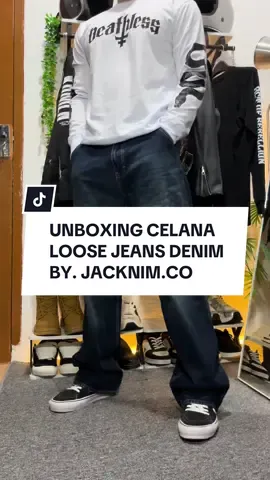 Unboxing celana loose jeans denim dengan kualitas premium by. @Jacknim.co #celanajeans #celanajeanspria #jeans #celana #celanapanjang 