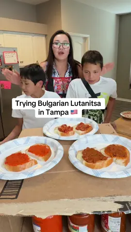 Kids miss Bulgarian Lutanitsa( ajvar, vegetable spread) and I surprised them with it 