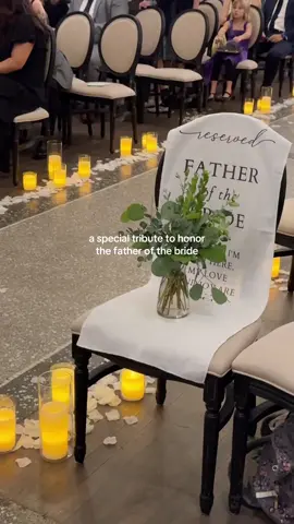 a seat reserved and a love never forgotten 🤍🌹 a quiet, powerful reminder that he was present in spirit, watching over every moment of her day  #fatherofthebride #weddingcontentcreator #weddingcontentcreation #inlovingmemory #wedding 