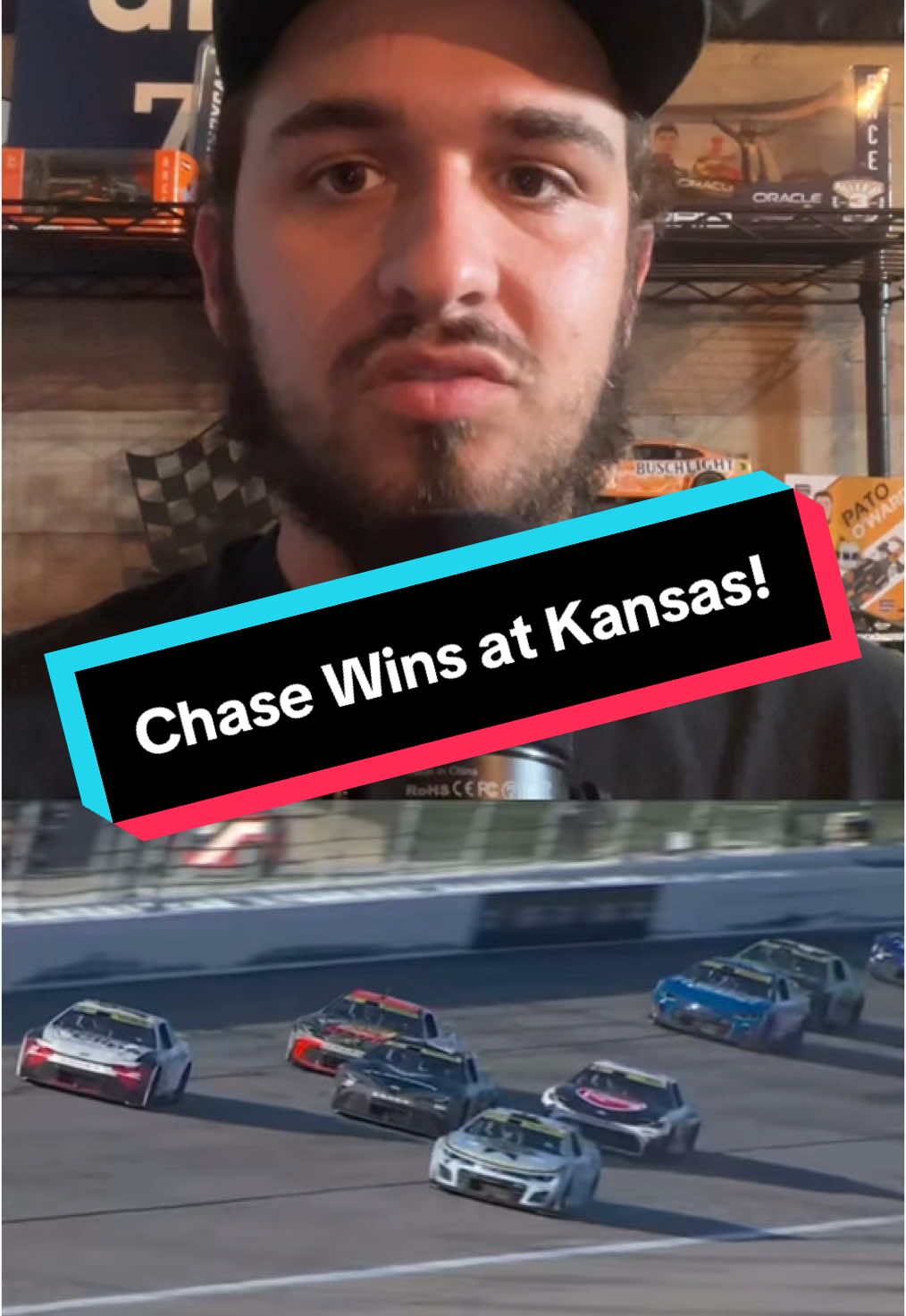 Chase Elliott WINS at Kansas, can he win the championship?! 🏆 #nascar #nascartiktok #nascarracing #nascarplayoffs #chaseelliott #racing 