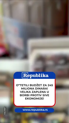 U koordinisanoj akciji suzbijanja sive ekonomije, pripadnici Ministarstva unutrašnjih poslova, UKP, Službe za suzbijanje krim*nala i 23 područne policijske uprave, u saradnji sa Sektorom poreske policije i nadležnim javnim tužilaštvima, uhapsili su jednu osobu, a dok su protiv 104 osobe podnete krivične prijave, zbog postojanja osnova sumnje da su izvršile krivična dela nedozvoljen promet akciznih proizvoda i nedozvoljeno skladištenje robe i tako oštetile budžet Republike Srbije za oko 246.766.800 dinara.