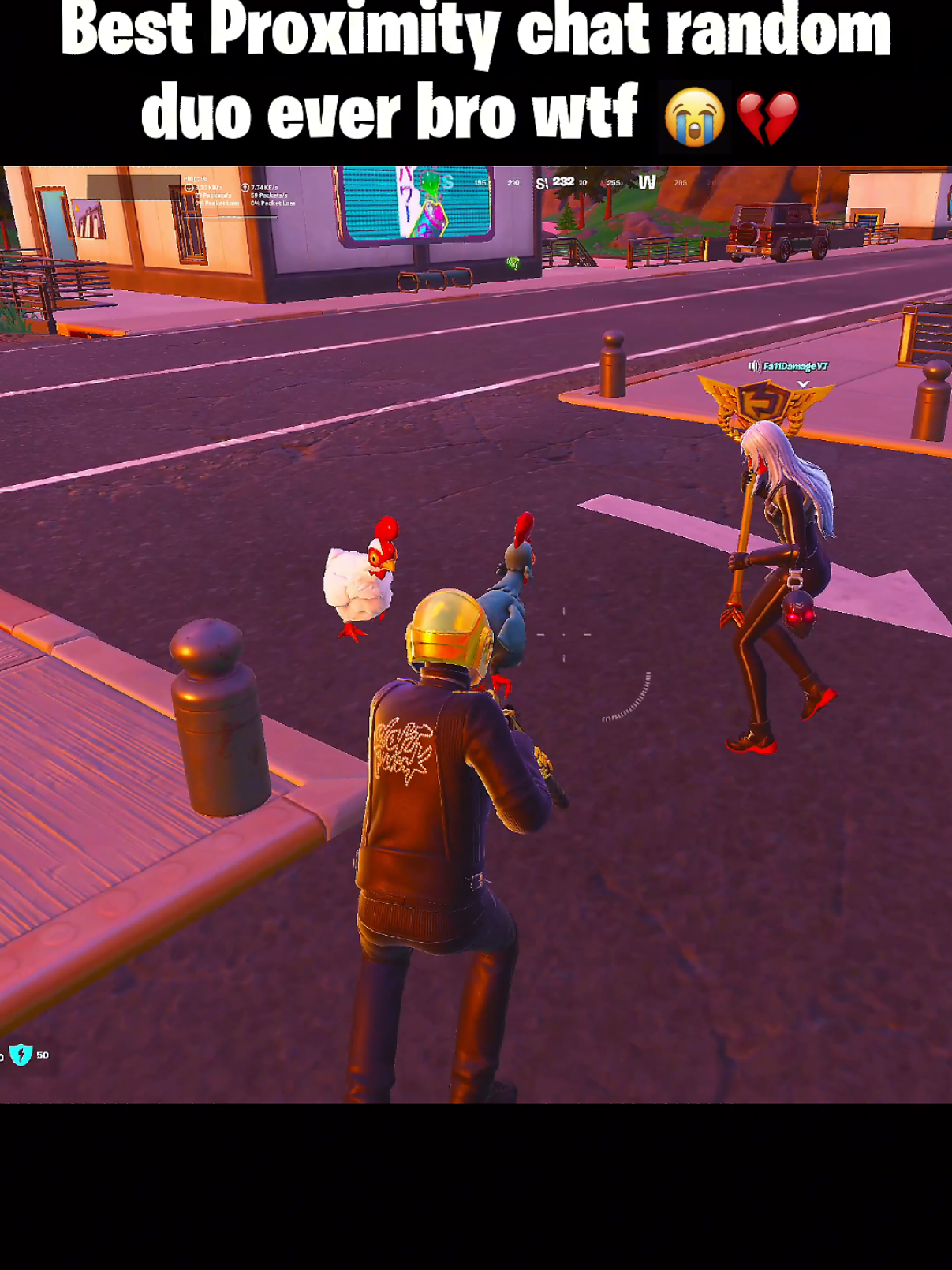 Chicken pulled out a gun 😱 #fortnite #fortnitememes 