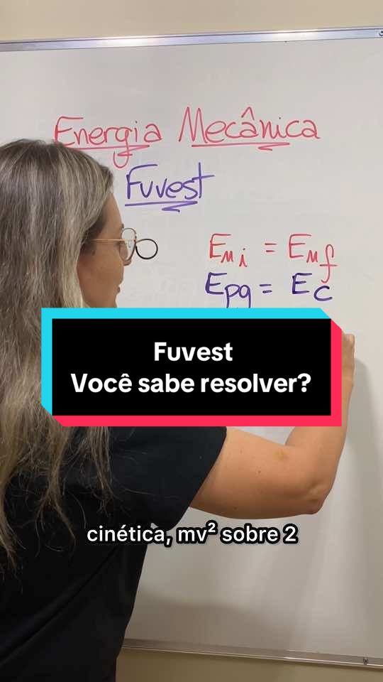 Um dos assuntos que mais caem na Fuvest! Energia Mecânica  Um exemplo pra te ajudar nesta resta final! #fuvest #fuvest2025 #vestibular #fisica #energiamecanica 