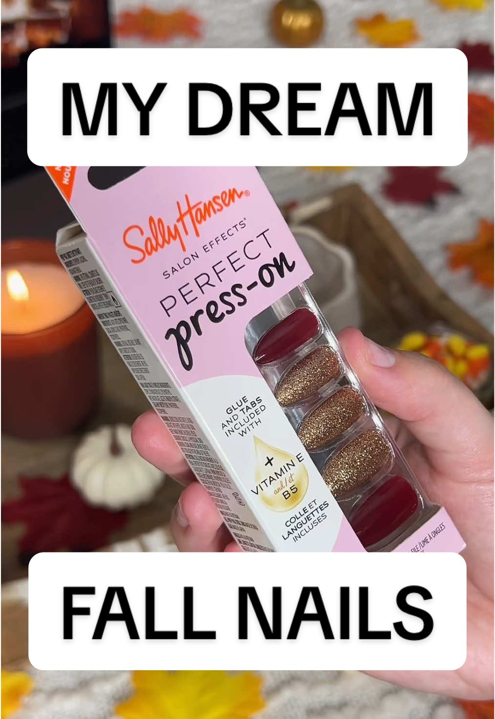 Fall nails, made easy 🍂 Wearing @Sally Hansen Perfect Press-On Nails in ‘Cinna-Snap’ — salon worthy look with all the cozy season vibes. #SallyHansenPartner #PressYEStoSally