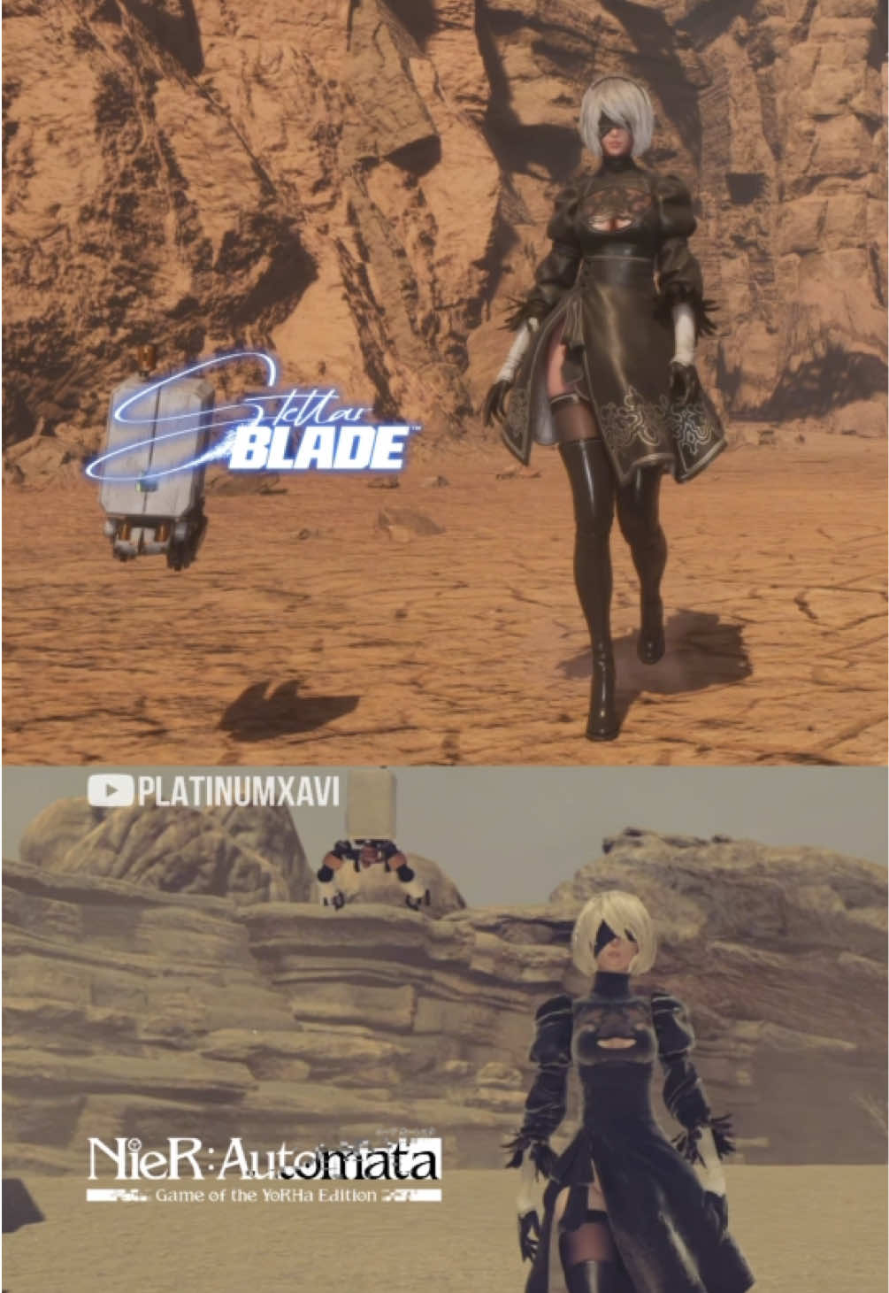 Stellar Blade vs NieR Automata | 2B Outfit Comparison  If you would like to see certain content or a comparison, feel free to free to make a request in the comments below. Thanks for watching! #stellarblade #nierautomata #2b #gaming #fyp