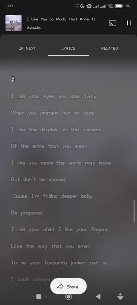 I Like You So Much, You know It by: Aviwkila #musiclyric #musiclyricsvideos #followers 