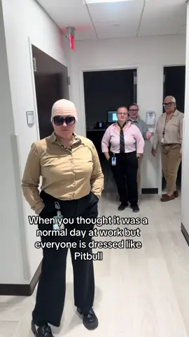 Spirit week at the office 👨🏻‍🦲🕶️ they were actually dressed like our office manager Joe  #pitbull #cliniclife #doctorvlog 